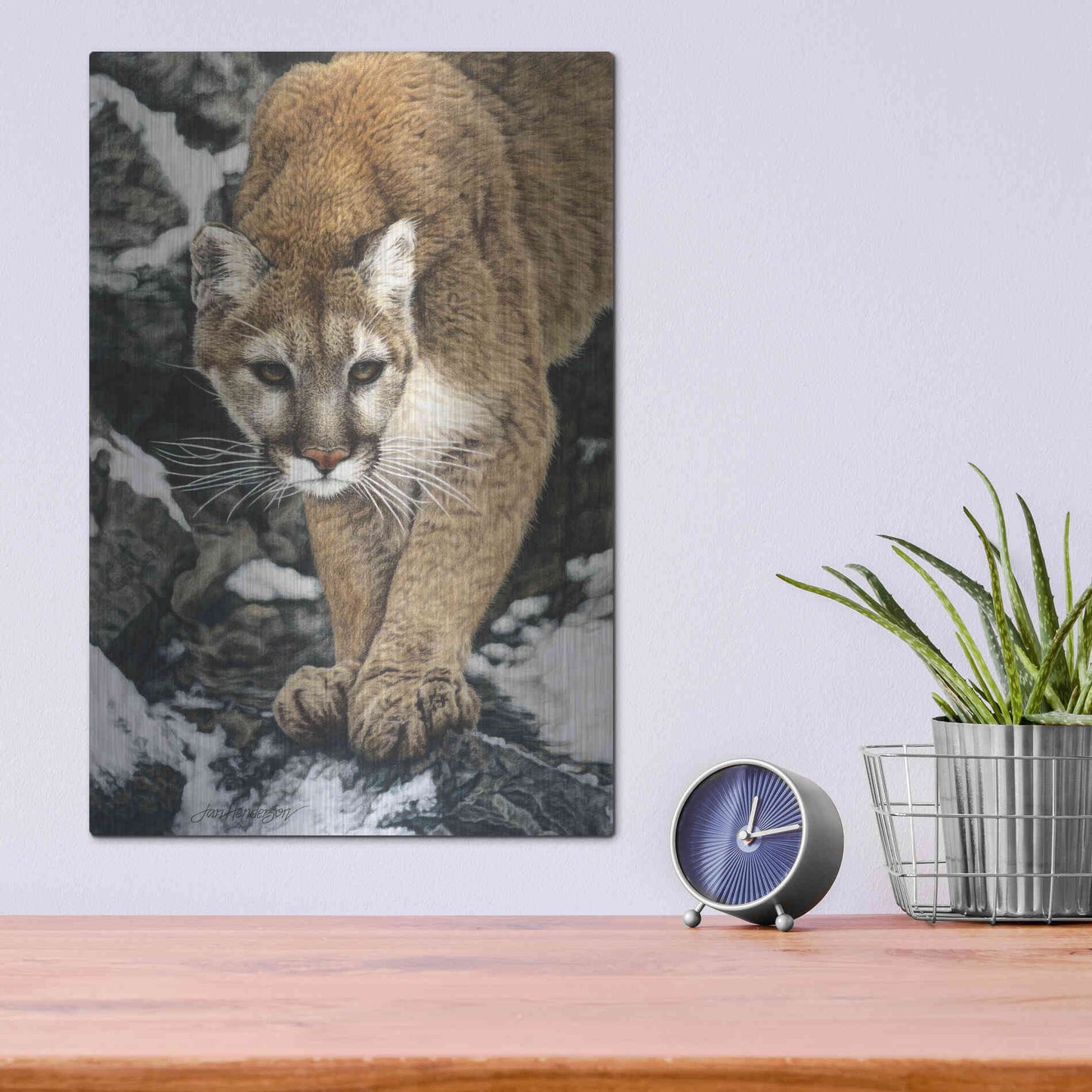 Luxe Metal Art 'Silent Approach' by Jan Henderson, Metal Wall Art,12x16