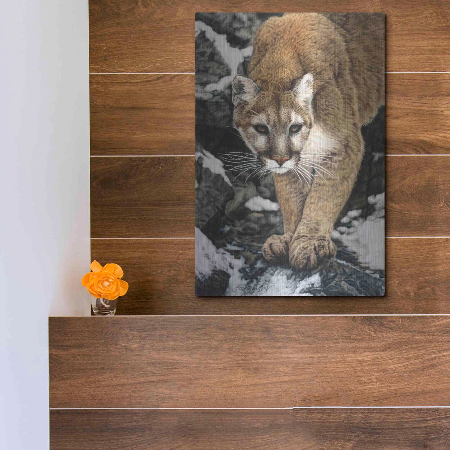 Luxe Metal Art 'Silent Approach' by Jan Henderson, Metal Wall Art,12x16