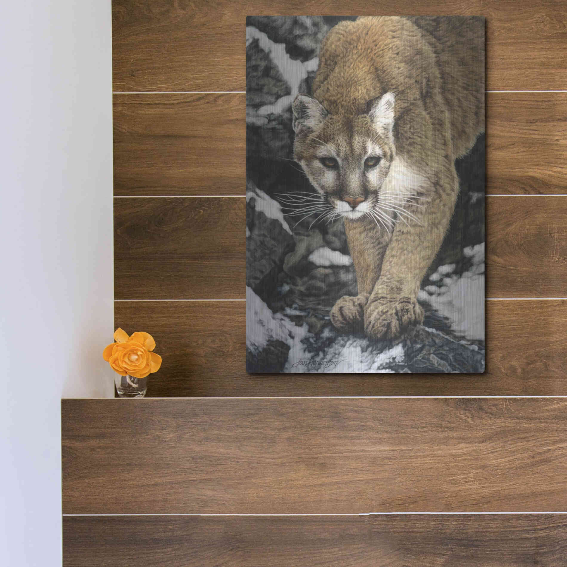 Luxe Metal Art 'Silent Approach' by Jan Henderson, Metal Wall Art,12x16