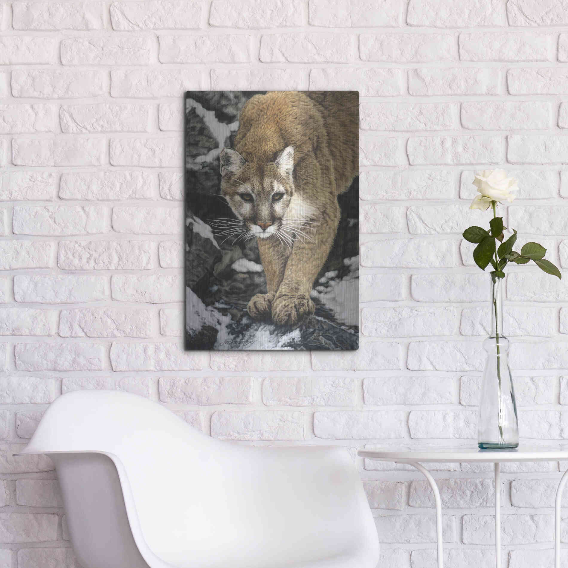 Luxe Metal Art 'Silent Approach' by Jan Henderson, Metal Wall Art,16x24