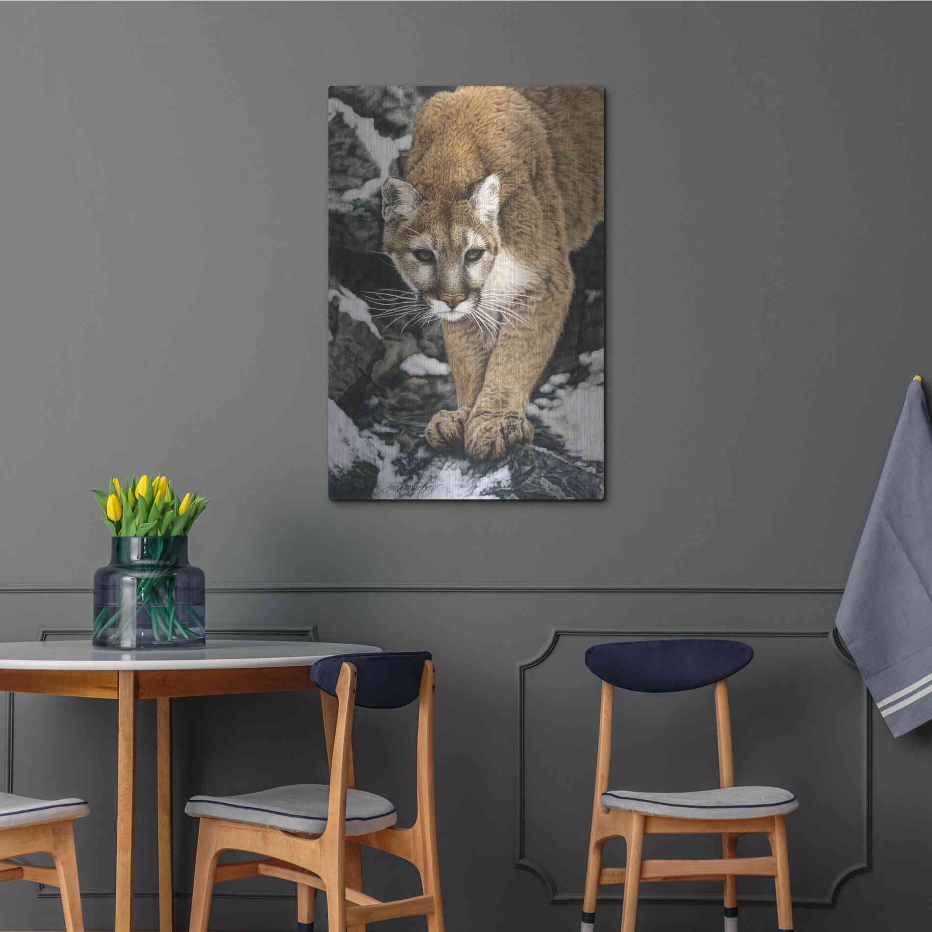 Luxe Metal Art 'Silent Approach' by Jan Henderson, Metal Wall Art,24x36