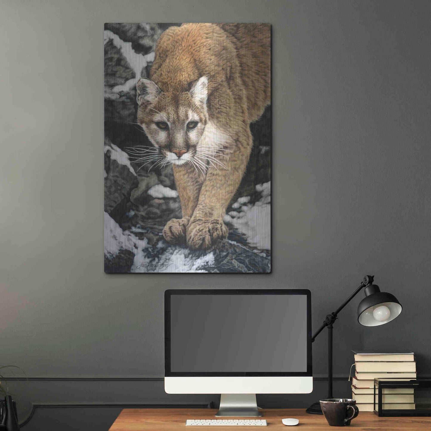 Luxe Metal Art 'Silent Approach' by Jan Henderson, Metal Wall Art,24x36