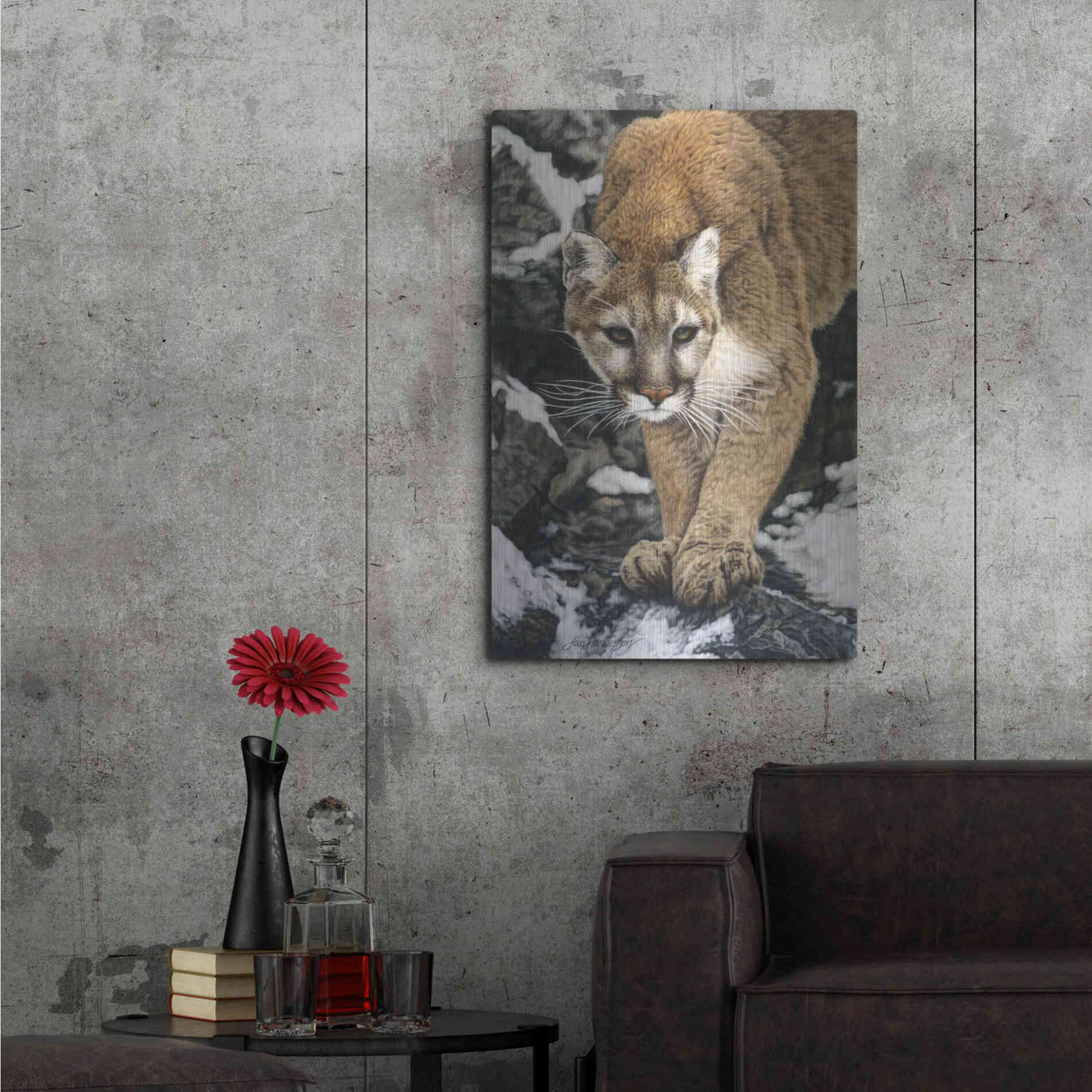 Luxe Metal Art 'Silent Approach' by Jan Henderson, Metal Wall Art,24x36