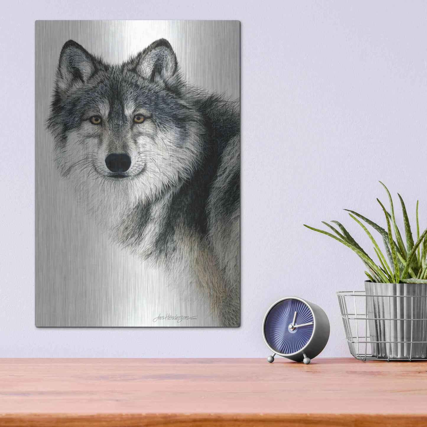 Luxe Metal Art 'Silent Watch' by Jan Henderson, Metal Wall Art,12x16