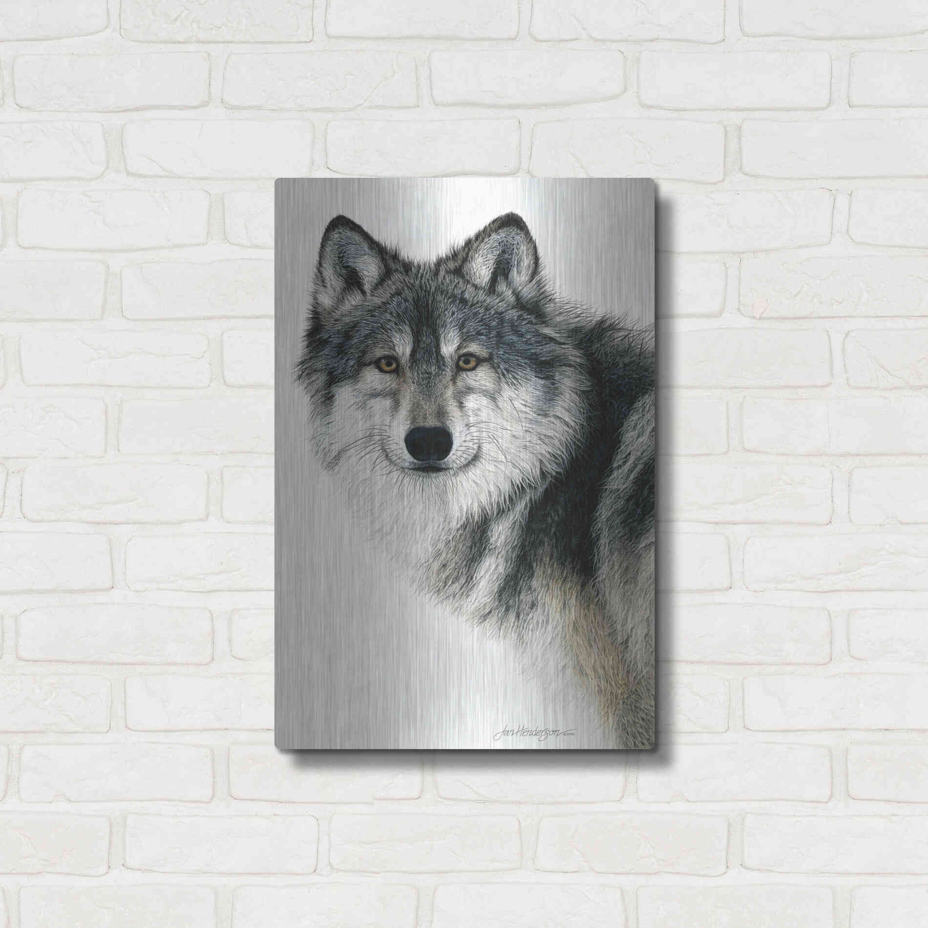 Luxe Metal Art 'Silent Watch' by Jan Henderson, Metal Wall Art,16x24