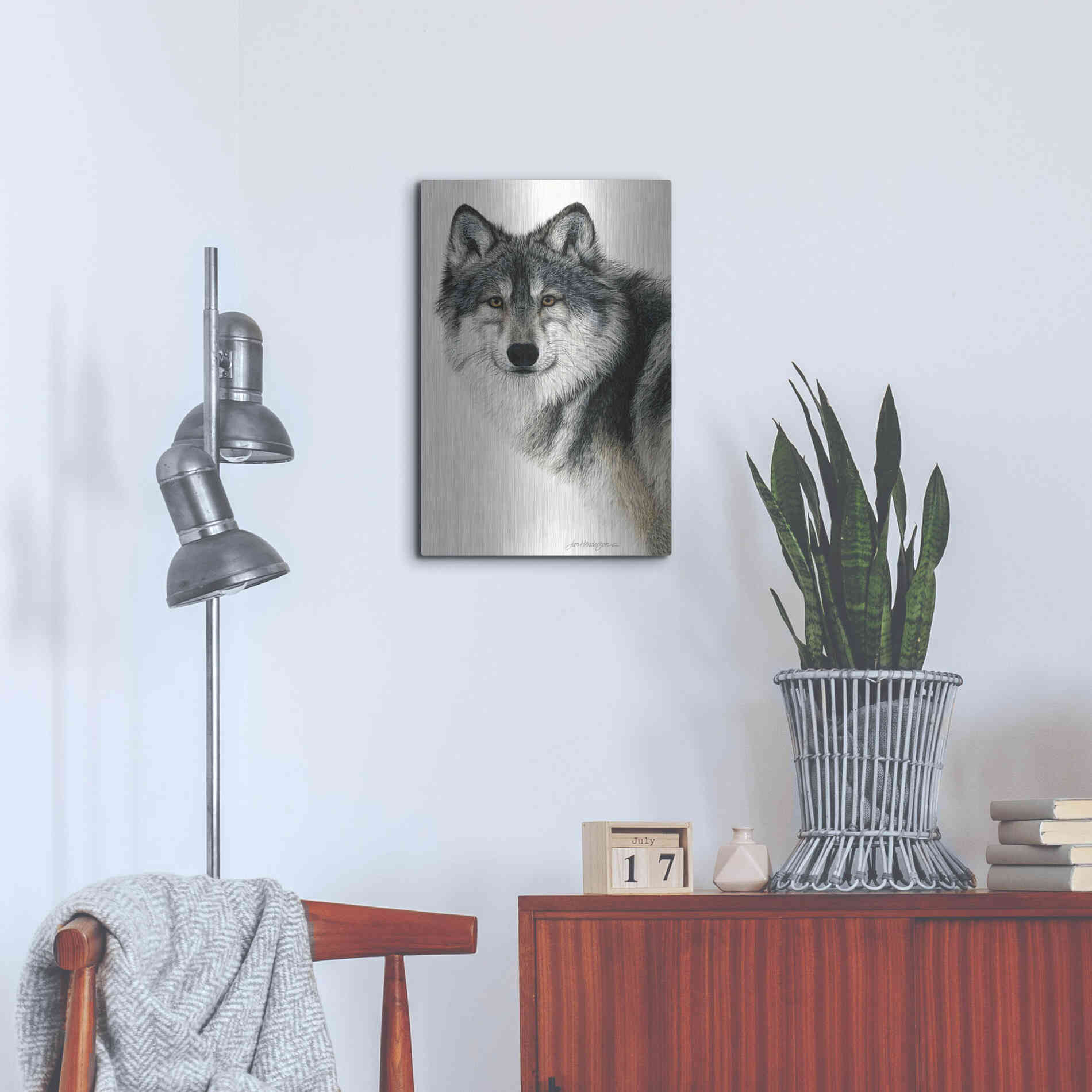 Luxe Metal Art 'Silent Watch' by Jan Henderson, Metal Wall Art,16x24