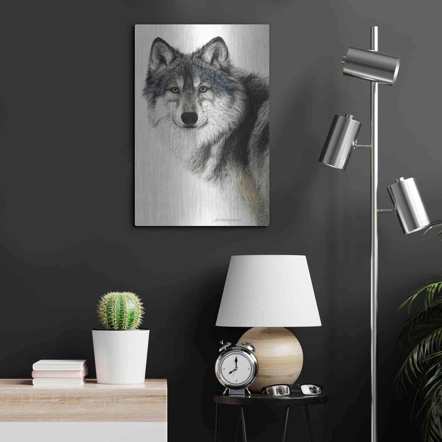 Luxe Metal Art 'Silent Watch' by Jan Henderson, Metal Wall Art,16x24