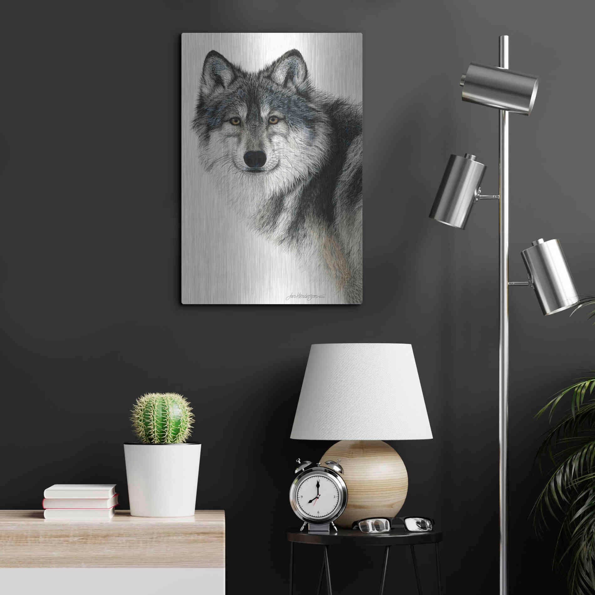 Luxe Metal Art 'Silent Watch' by Jan Henderson, Metal Wall Art,16x24