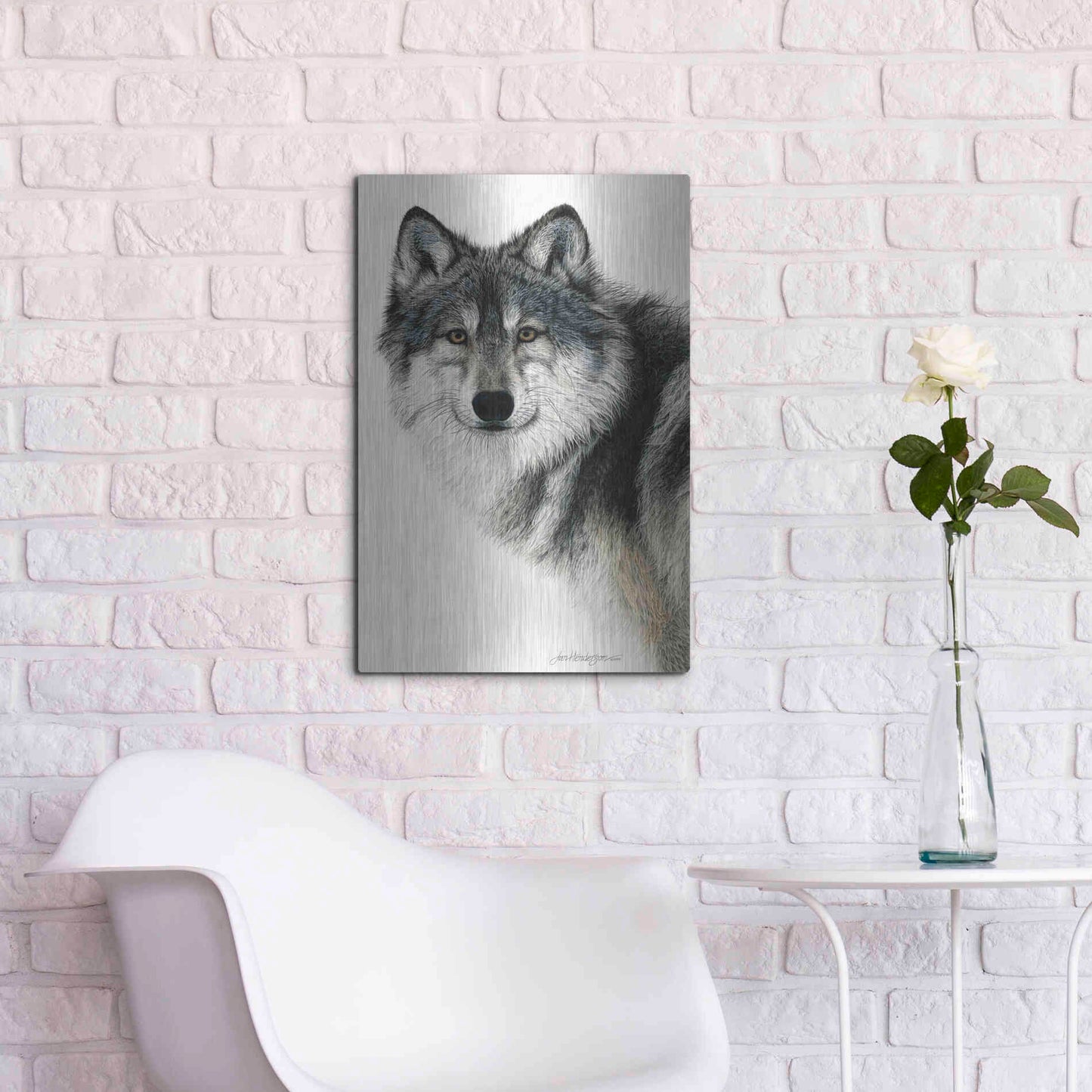 Luxe Metal Art 'Silent Watch' by Jan Henderson, Metal Wall Art,16x24