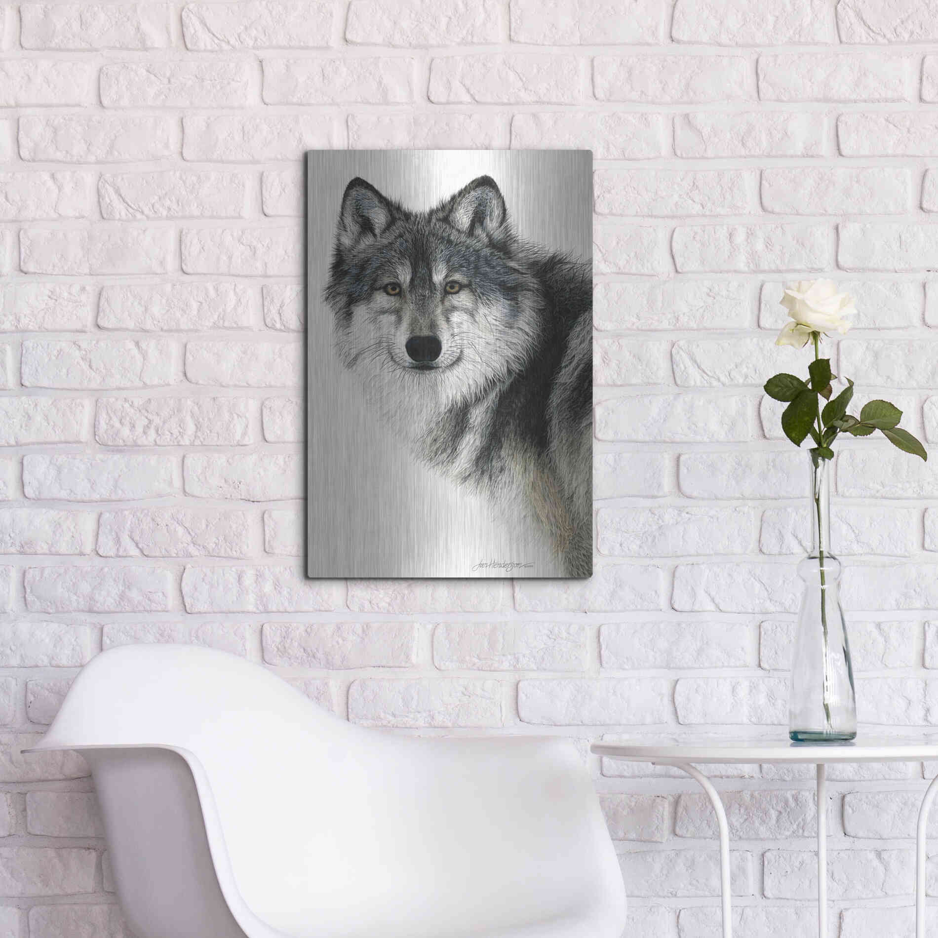 Luxe Metal Art 'Silent Watch' by Jan Henderson, Metal Wall Art,16x24