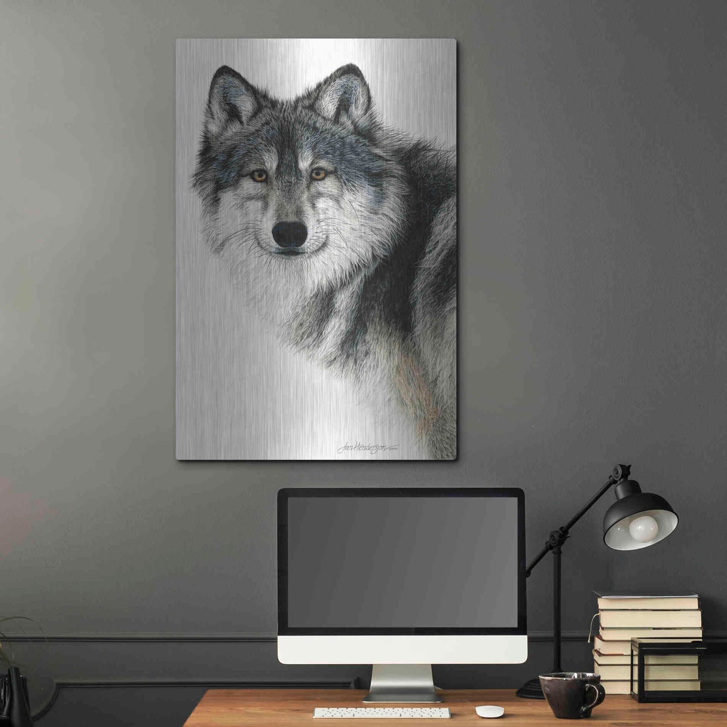 Luxe Metal Art 'Silent Watch' by Jan Henderson, Metal Wall Art,24x36