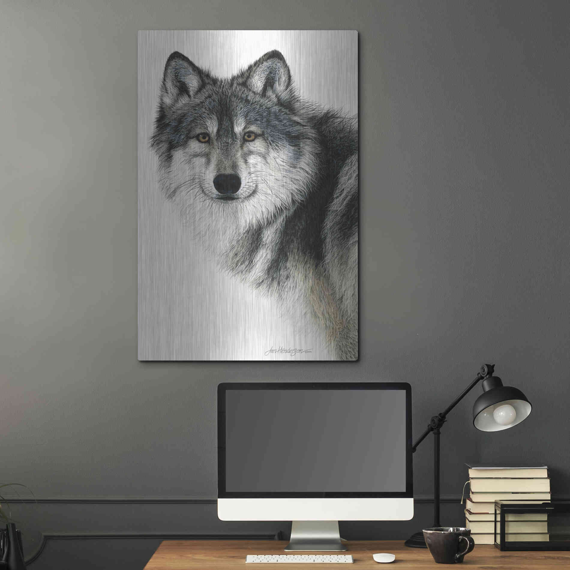 Luxe Metal Art 'Silent Watch' by Jan Henderson, Metal Wall Art,24x36