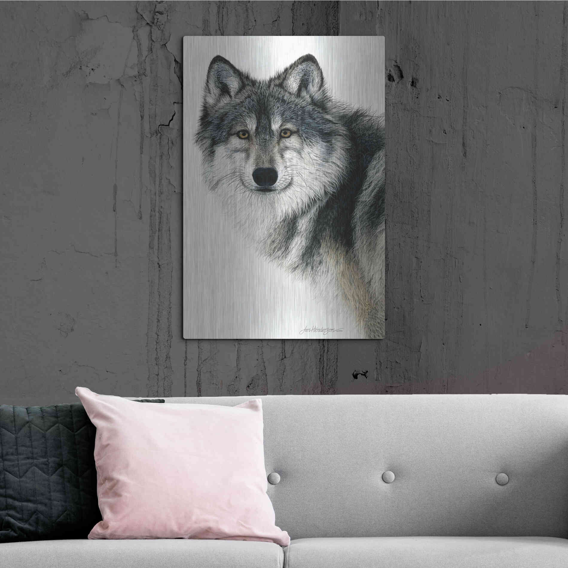 Luxe Metal Art 'Silent Watch' by Jan Henderson, Metal Wall Art,24x36