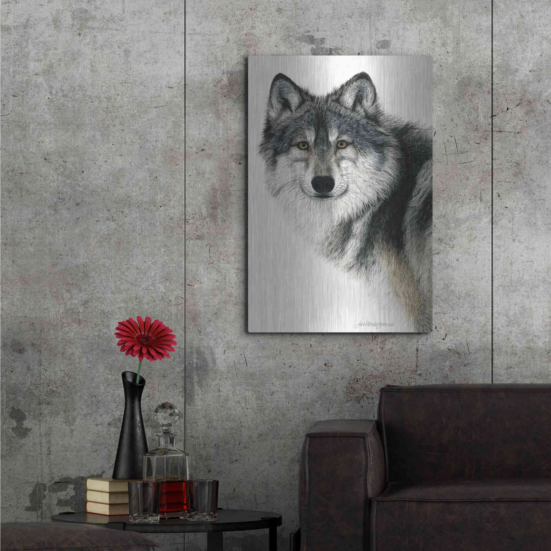 Luxe Metal Art 'Silent Watch' by Jan Henderson, Metal Wall Art,24x36