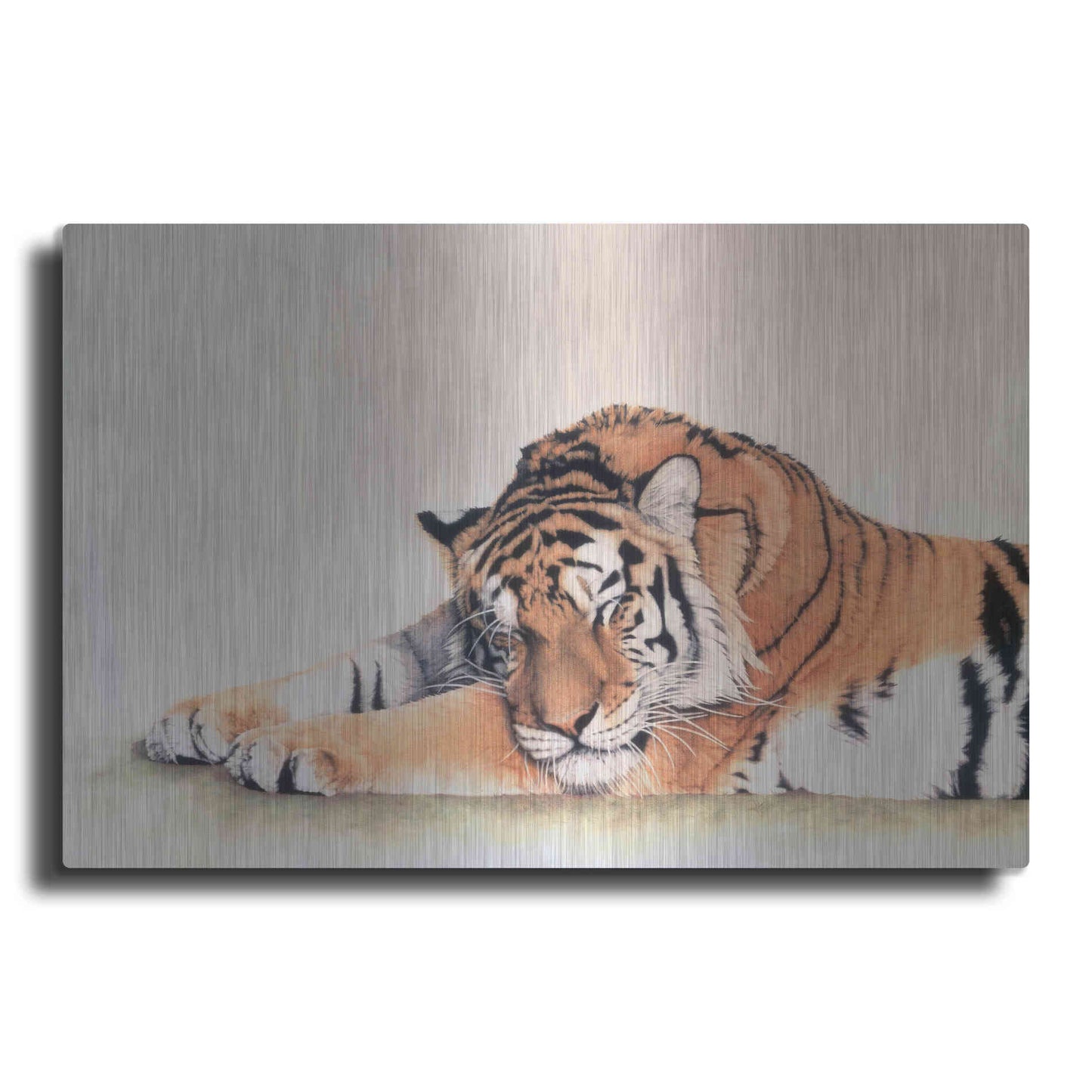 Luxe Metal Art 'Sleeping Tiger' by Jan Henderson, Metal Wall Art