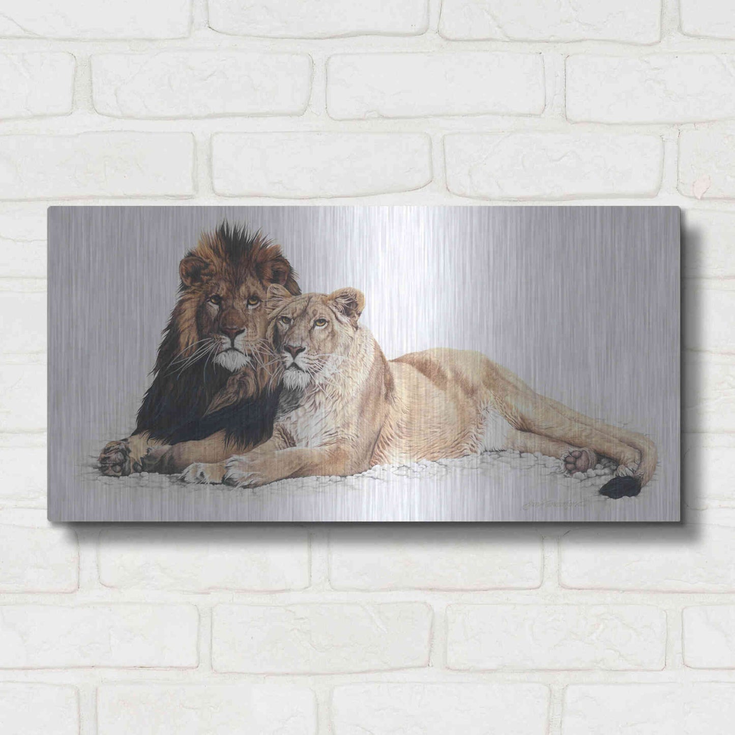 Luxe Metal Art 'Soul Mates' by Jan Henderson, Metal Wall Art,24x12