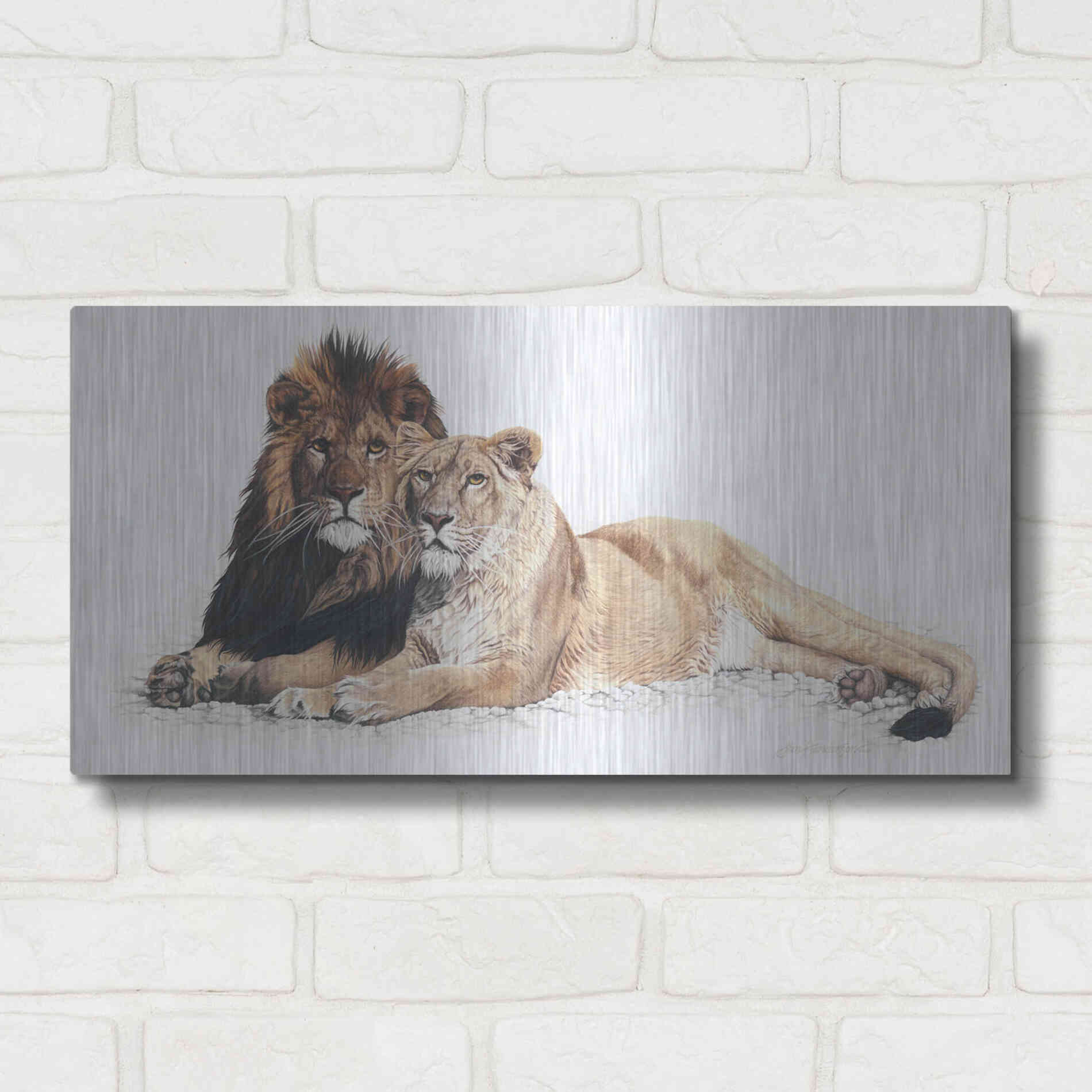 Luxe Metal Art 'Soul Mates' by Jan Henderson, Metal Wall Art,24x12