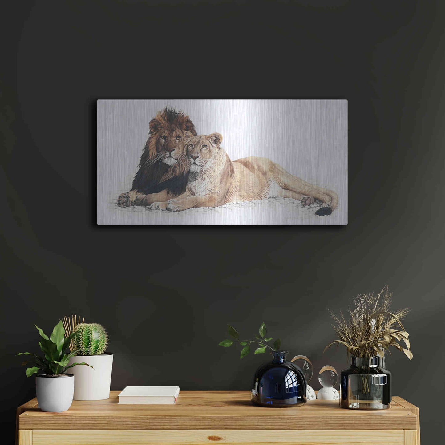 Luxe Metal Art 'Soul Mates' by Jan Henderson, Metal Wall Art,24x12