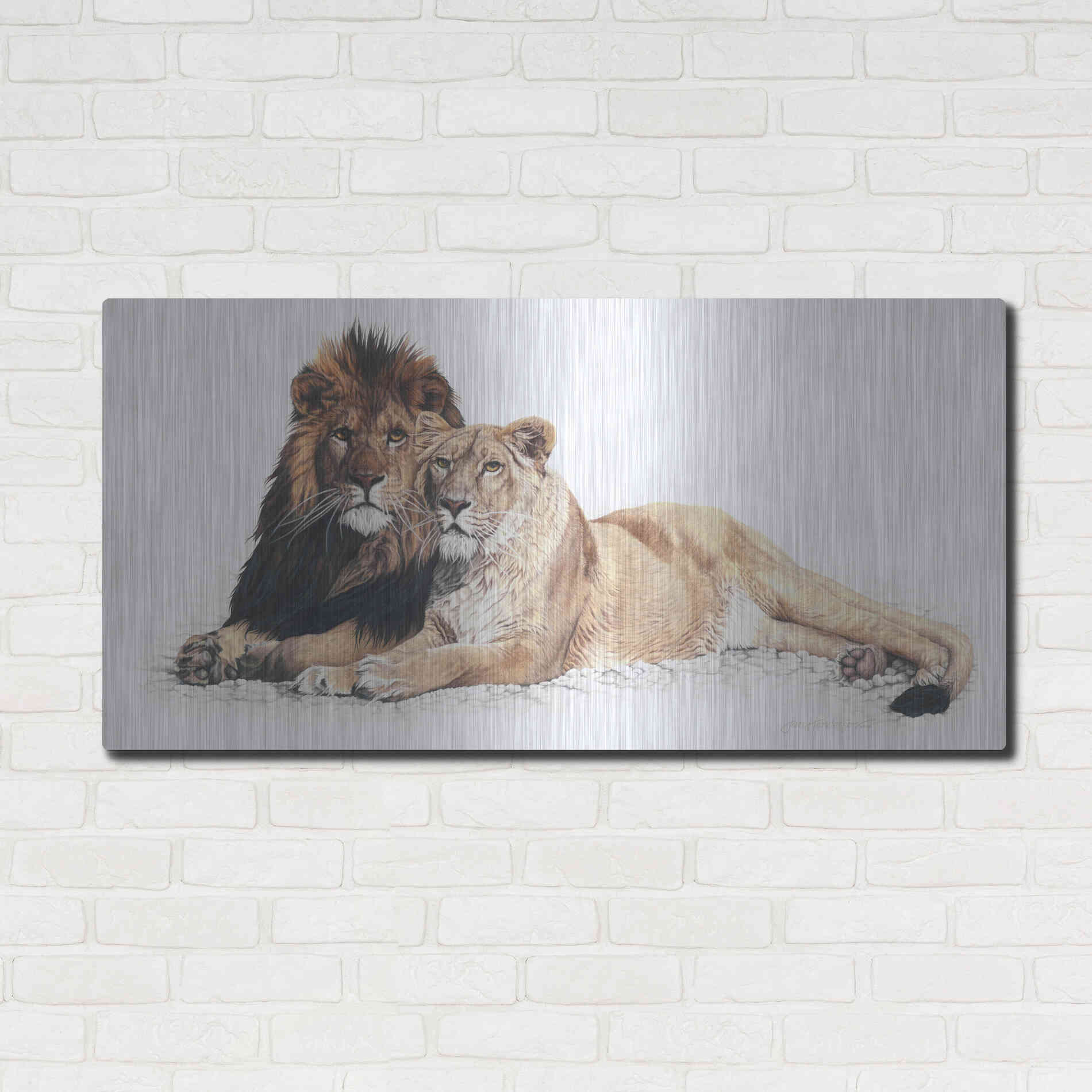 Luxe Metal Art 'Soul Mates' by Jan Henderson, Metal Wall Art,48x24