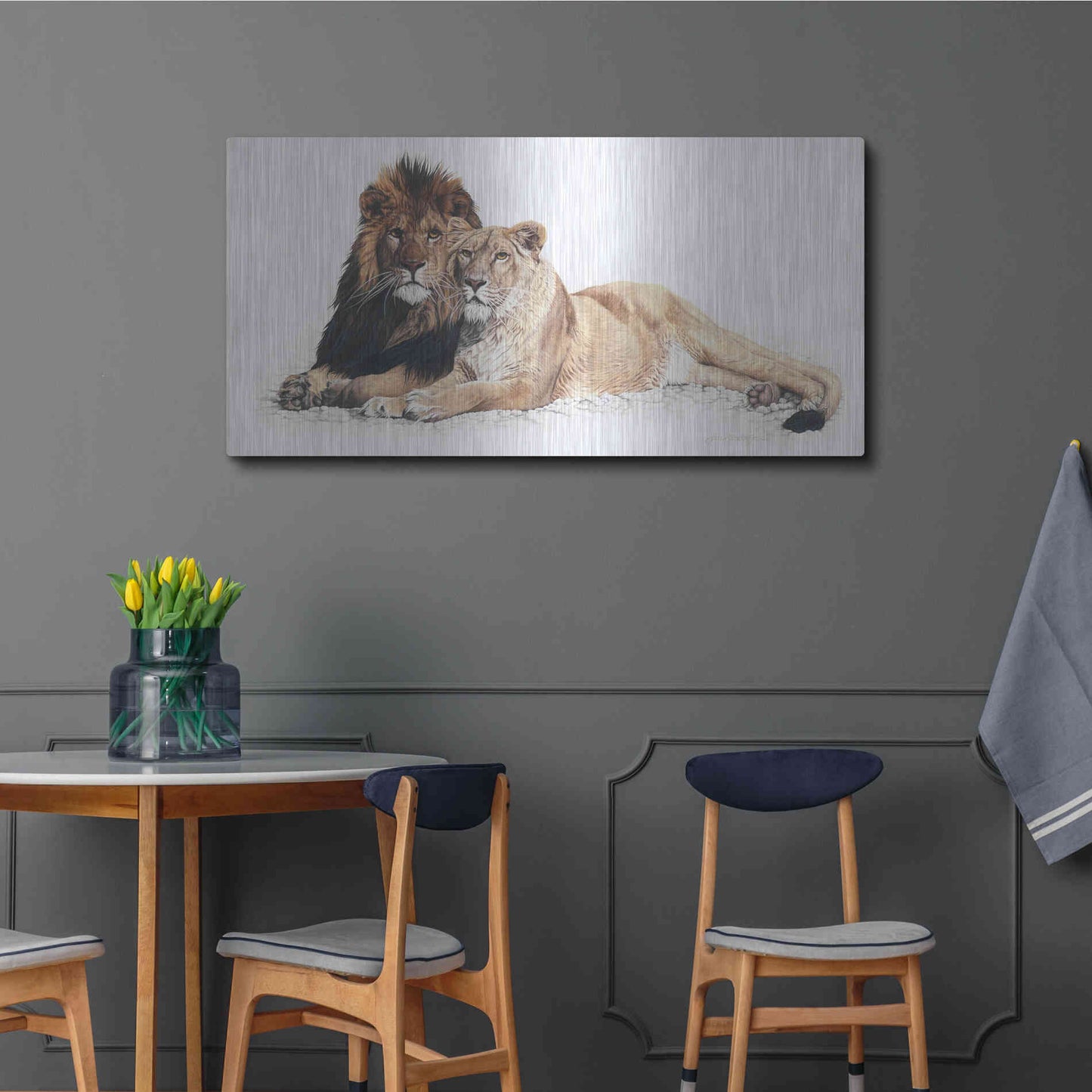 Luxe Metal Art 'Soul Mates' by Jan Henderson, Metal Wall Art,48x24