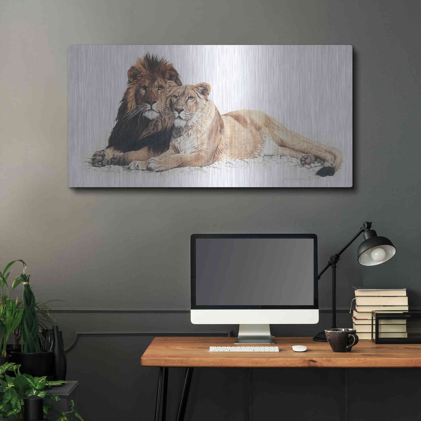Luxe Metal Art 'Soul Mates' by Jan Henderson, Metal Wall Art,48x24