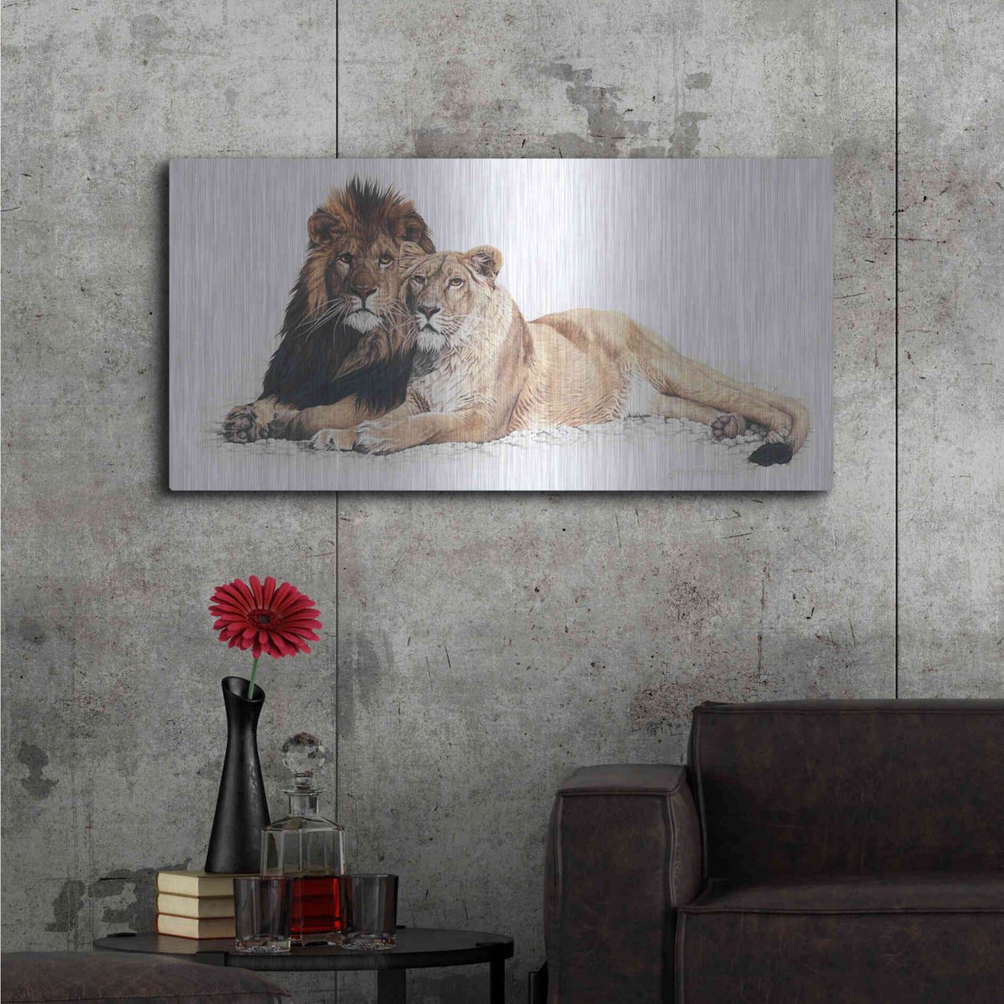 Luxe Metal Art 'Soul Mates' by Jan Henderson, Metal Wall Art,48x24