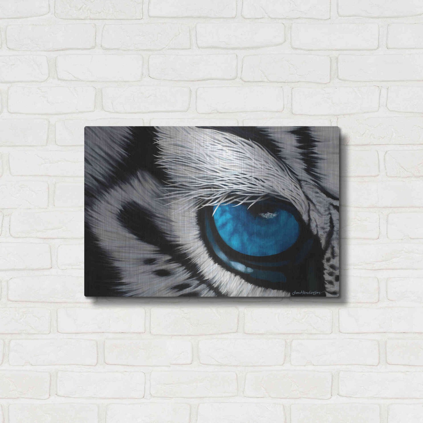 Luxe Metal Art 'Tiger Eye' by Jan Henderson, Metal Wall Art,24x16