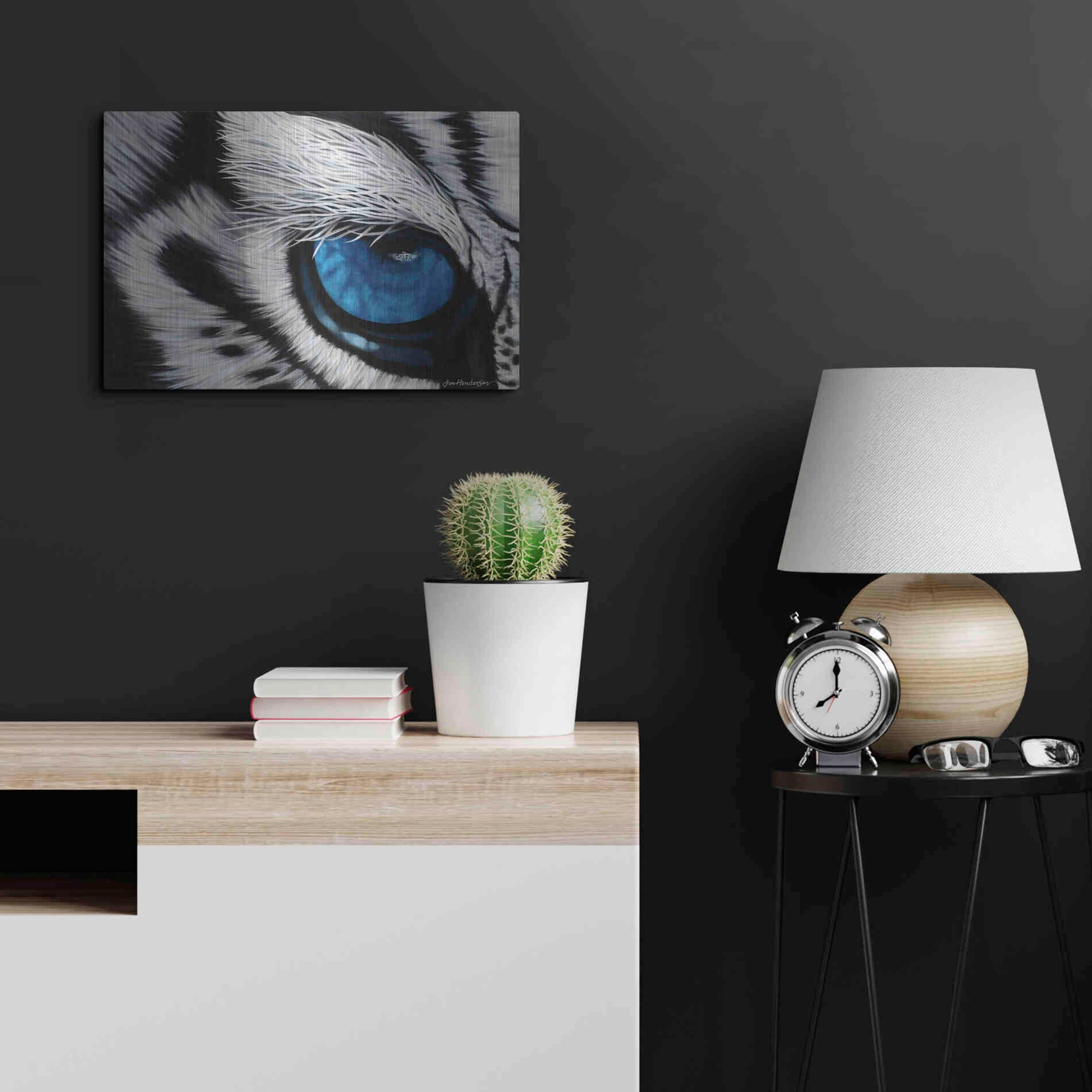 Luxe Metal Art 'Tiger Eye' by Jan Henderson, Metal Wall Art,24x16