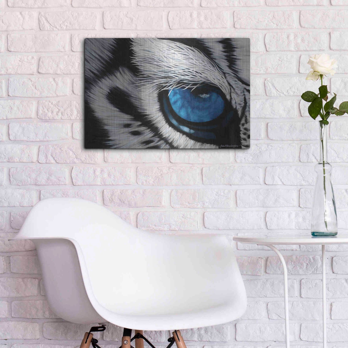 Luxe Metal Art 'Tiger Eye' by Jan Henderson, Metal Wall Art,24x16