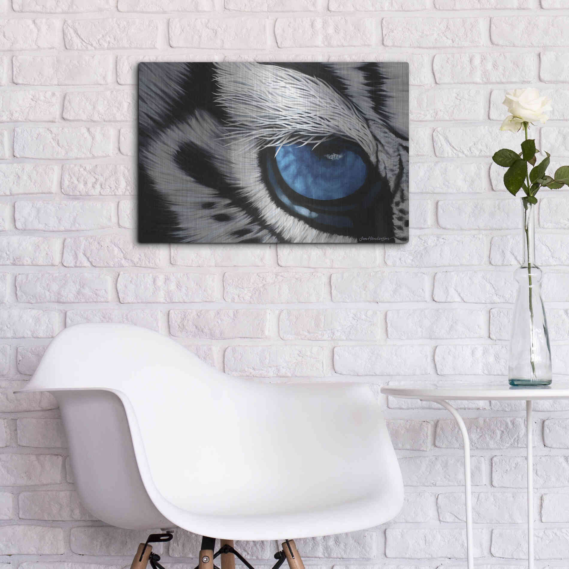 Luxe Metal Art 'Tiger Eye' by Jan Henderson, Metal Wall Art,24x16