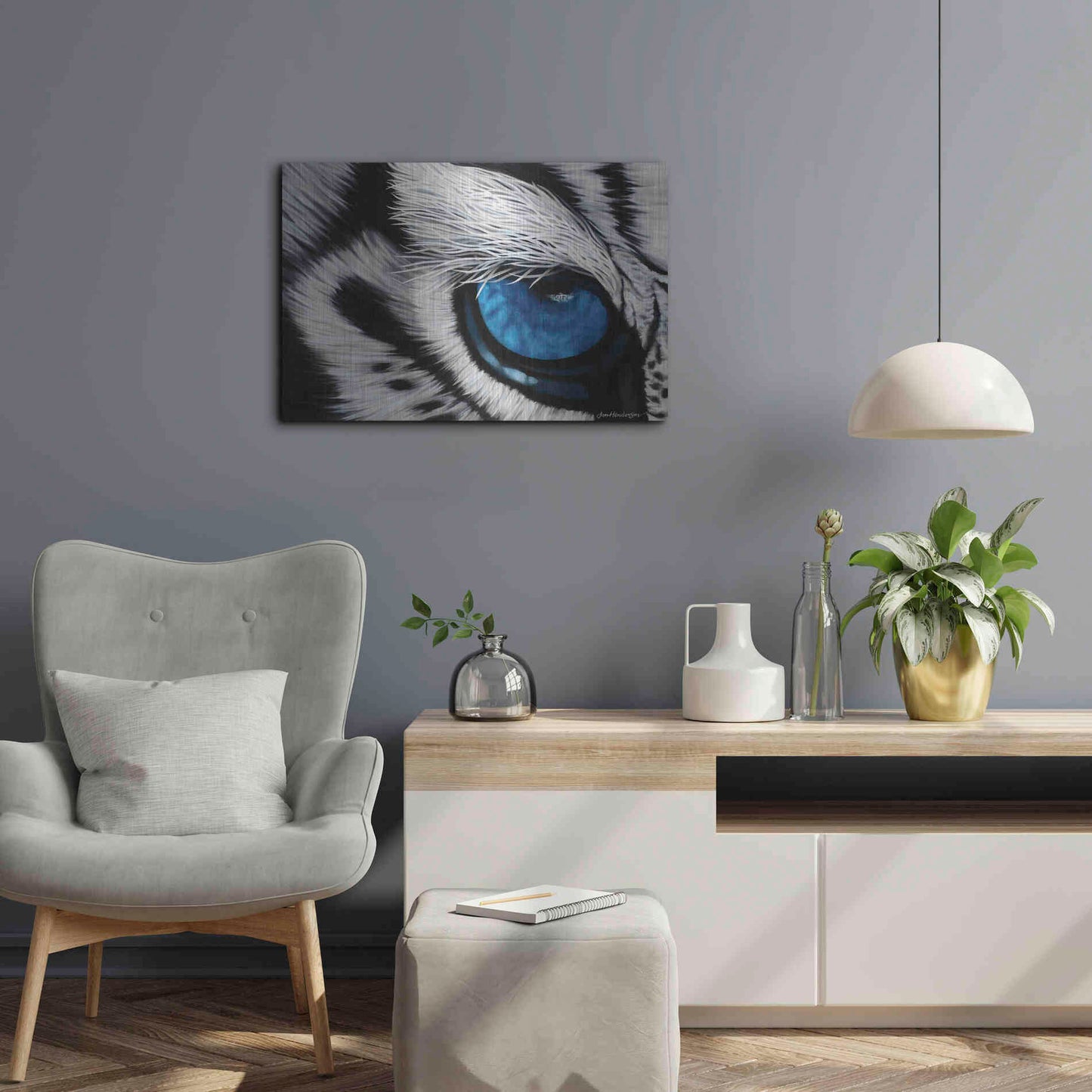 Luxe Metal Art 'Tiger Eye' by Jan Henderson, Metal Wall Art,24x16