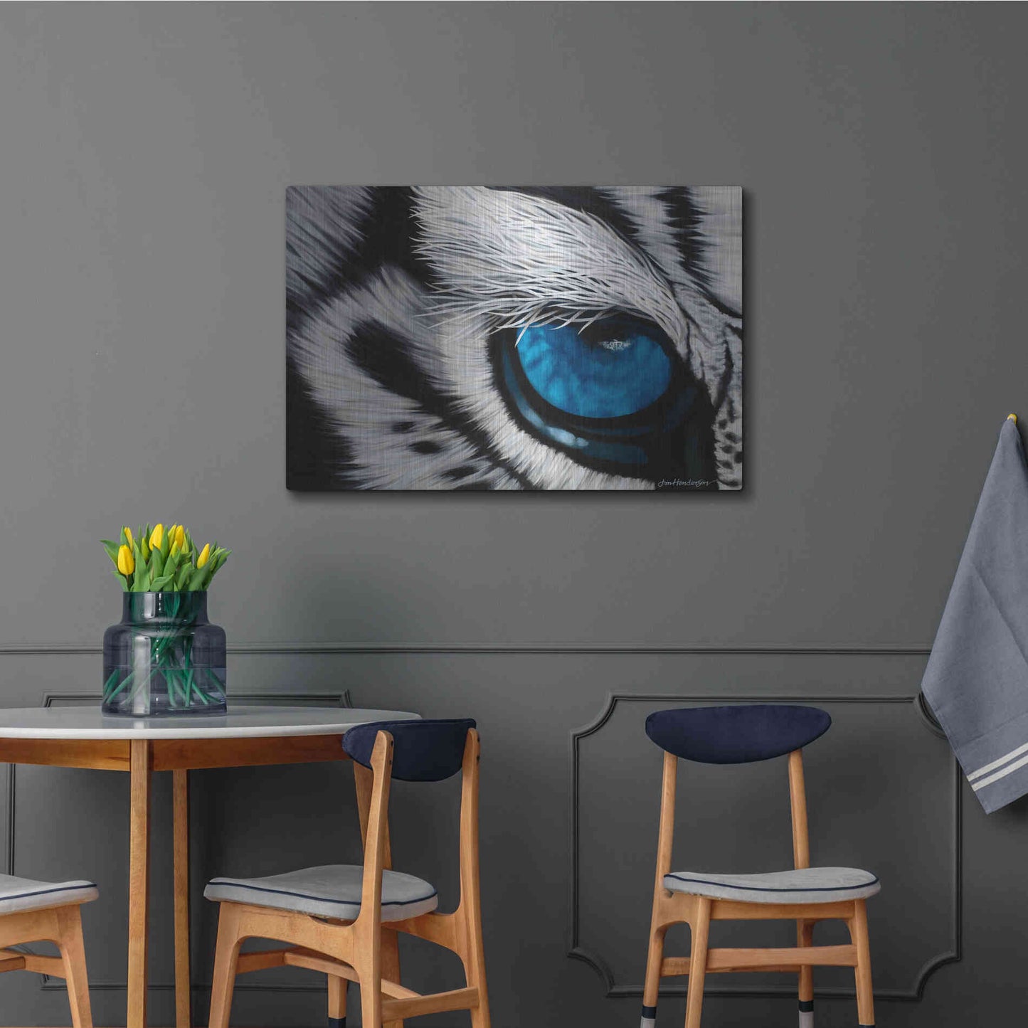 Luxe Metal Art 'Tiger Eye' by Jan Henderson, Metal Wall Art,36x24