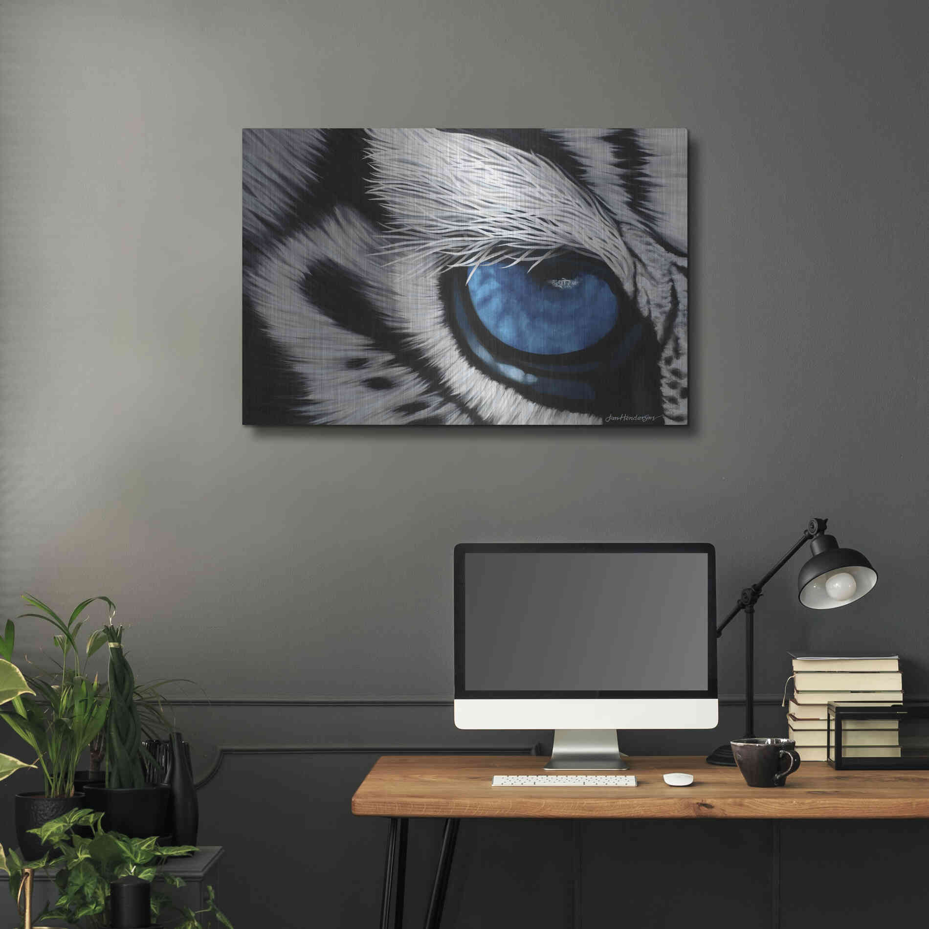 Luxe Metal Art 'Tiger Eye' by Jan Henderson, Metal Wall Art,36x24