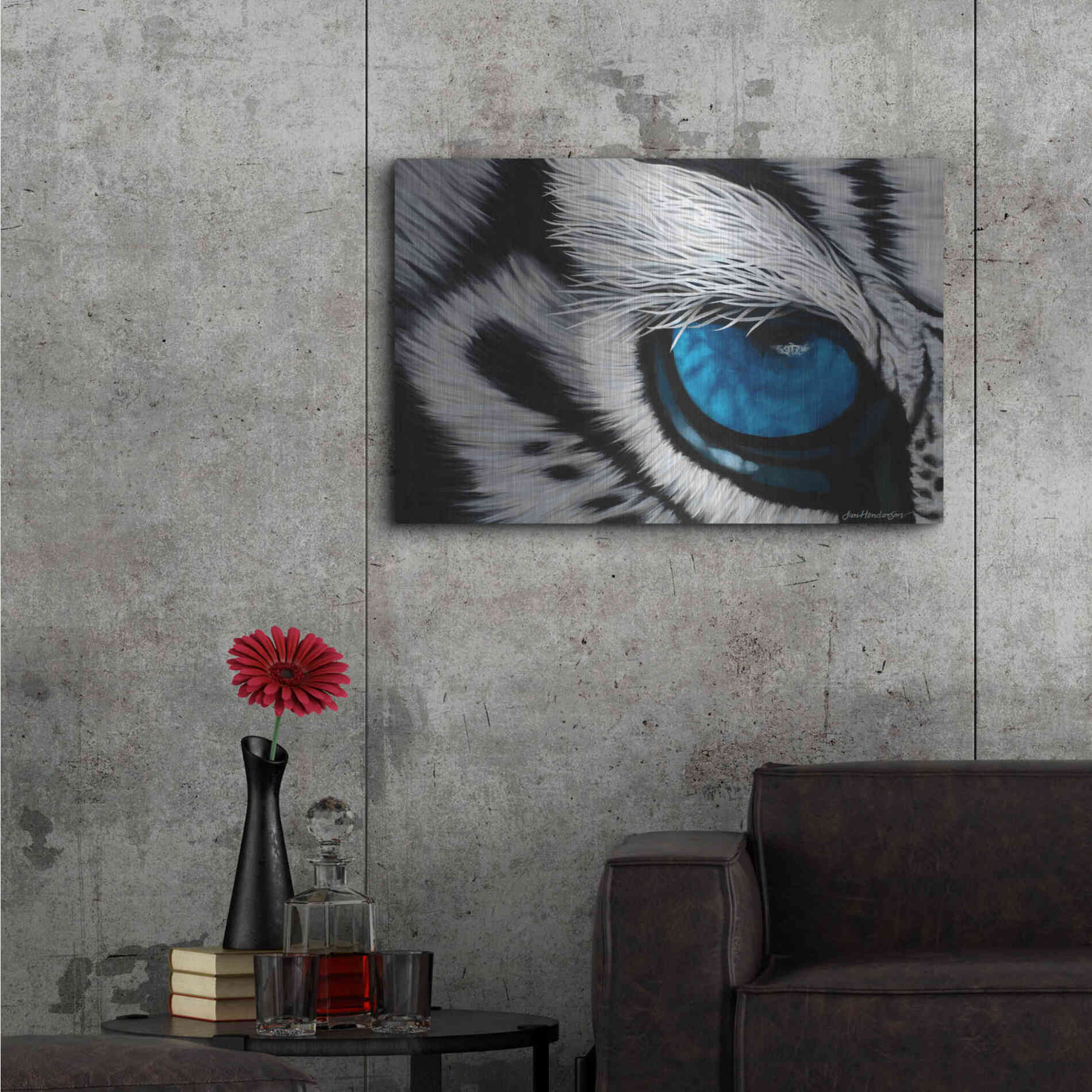 Luxe Metal Art 'Tiger Eye' by Jan Henderson, Metal Wall Art,36x24