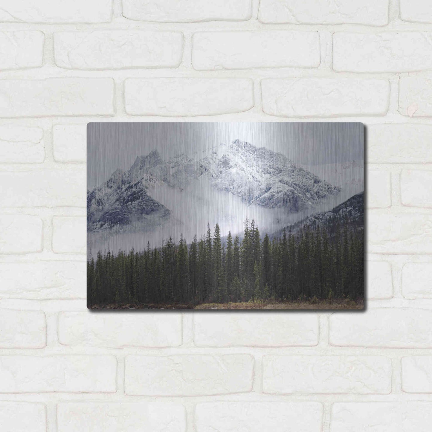 Luxe Metal Art 'Adventure Mountain' by Jennifer Henriksen, Metal Wall Art,16x12