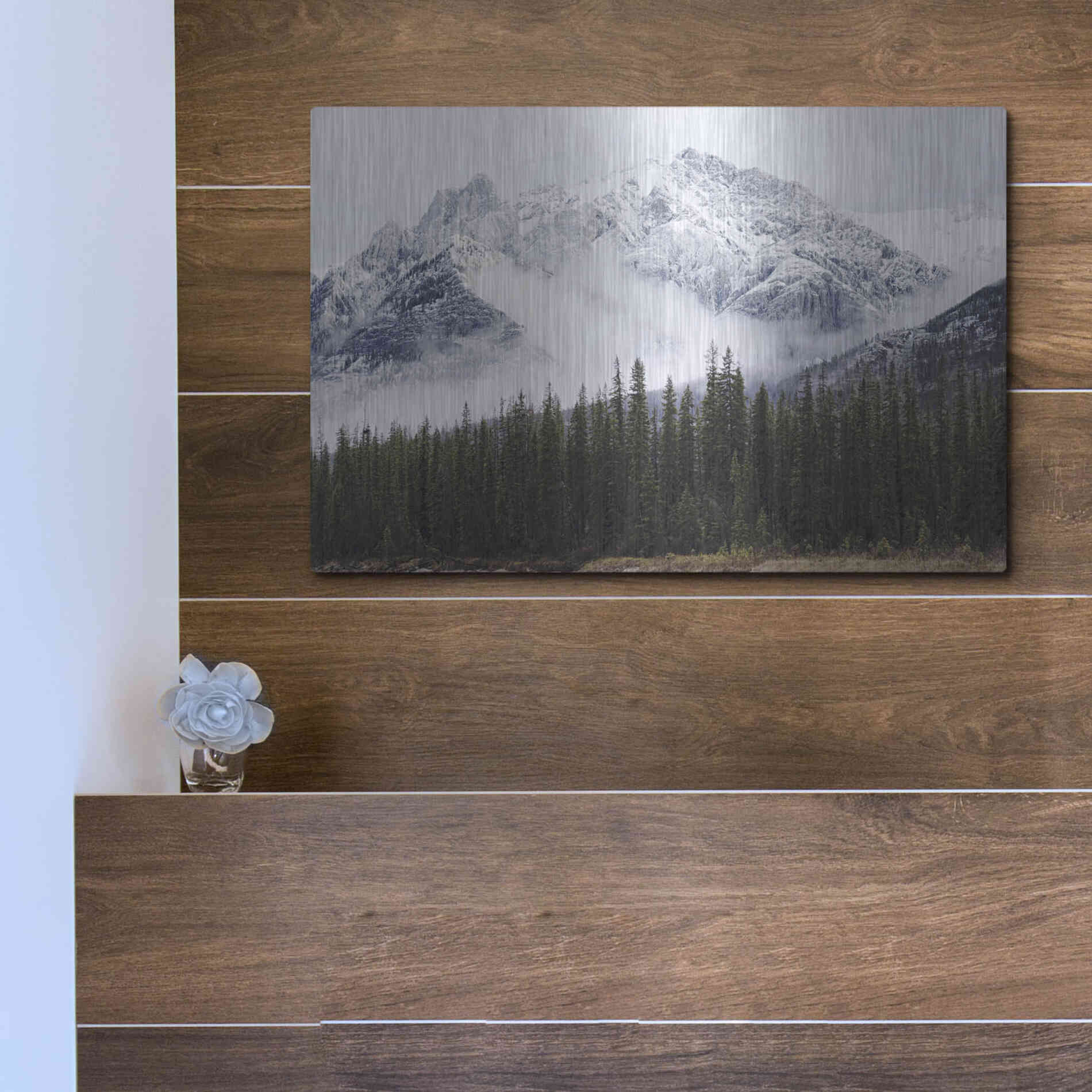 Luxe Metal Art 'Adventure Mountain' by Jennifer Henriksen, Metal Wall Art,16x12