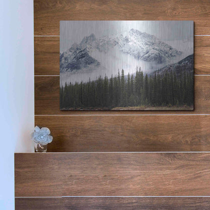 Luxe Metal Art 'Adventure Mountain' by Jennifer Henriksen, Metal Wall Art,16x12