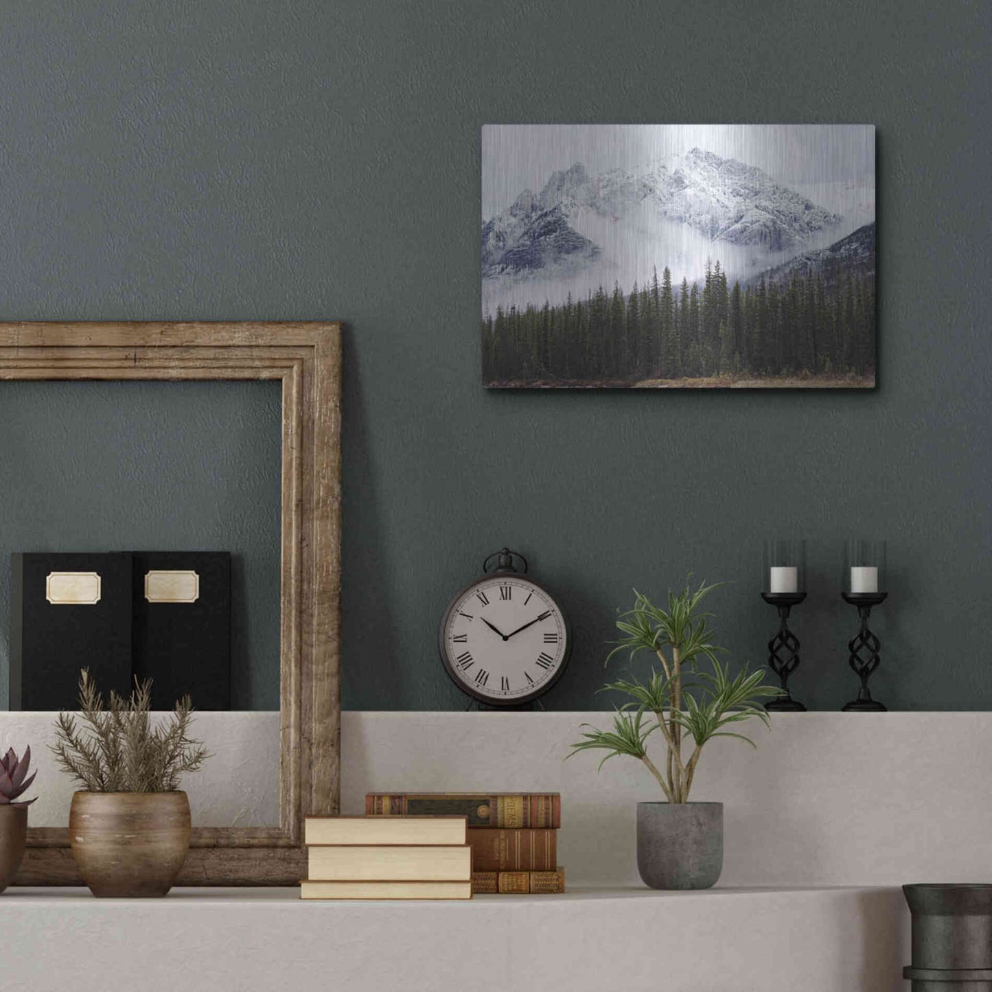 Luxe Metal Art 'Adventure Mountain' by Jennifer Henriksen, Metal Wall Art,16x12