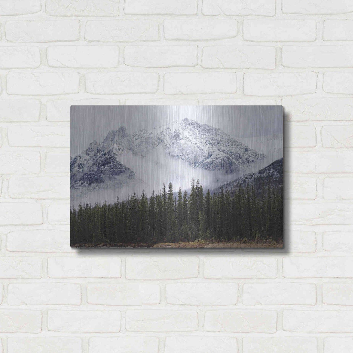 Luxe Metal Art 'Adventure Mountain' by Jennifer Henriksen, Metal Wall Art,24x16