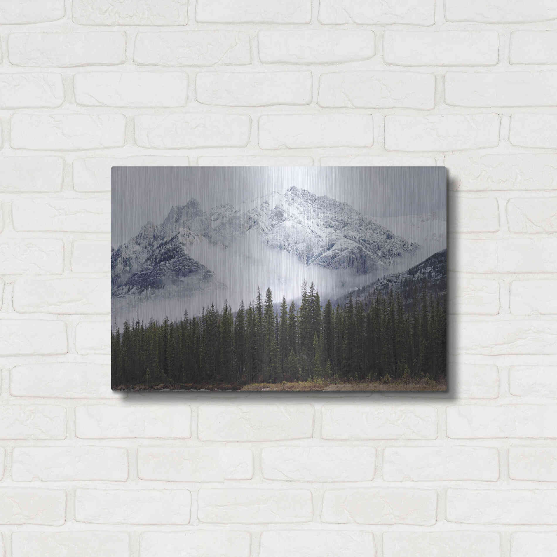 Luxe Metal Art 'Adventure Mountain' by Jennifer Henriksen, Metal Wall Art,24x16