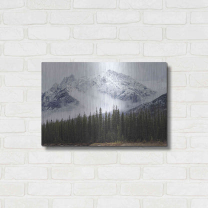 Luxe Metal Art 'Adventure Mountain' by Jennifer Henriksen, Metal Wall Art,24x16