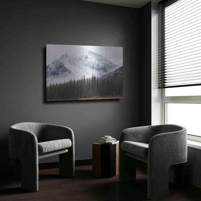 Luxe Metal Art 'Adventure Mountain' by Jennifer Henriksen, Metal Wall Art,24x16