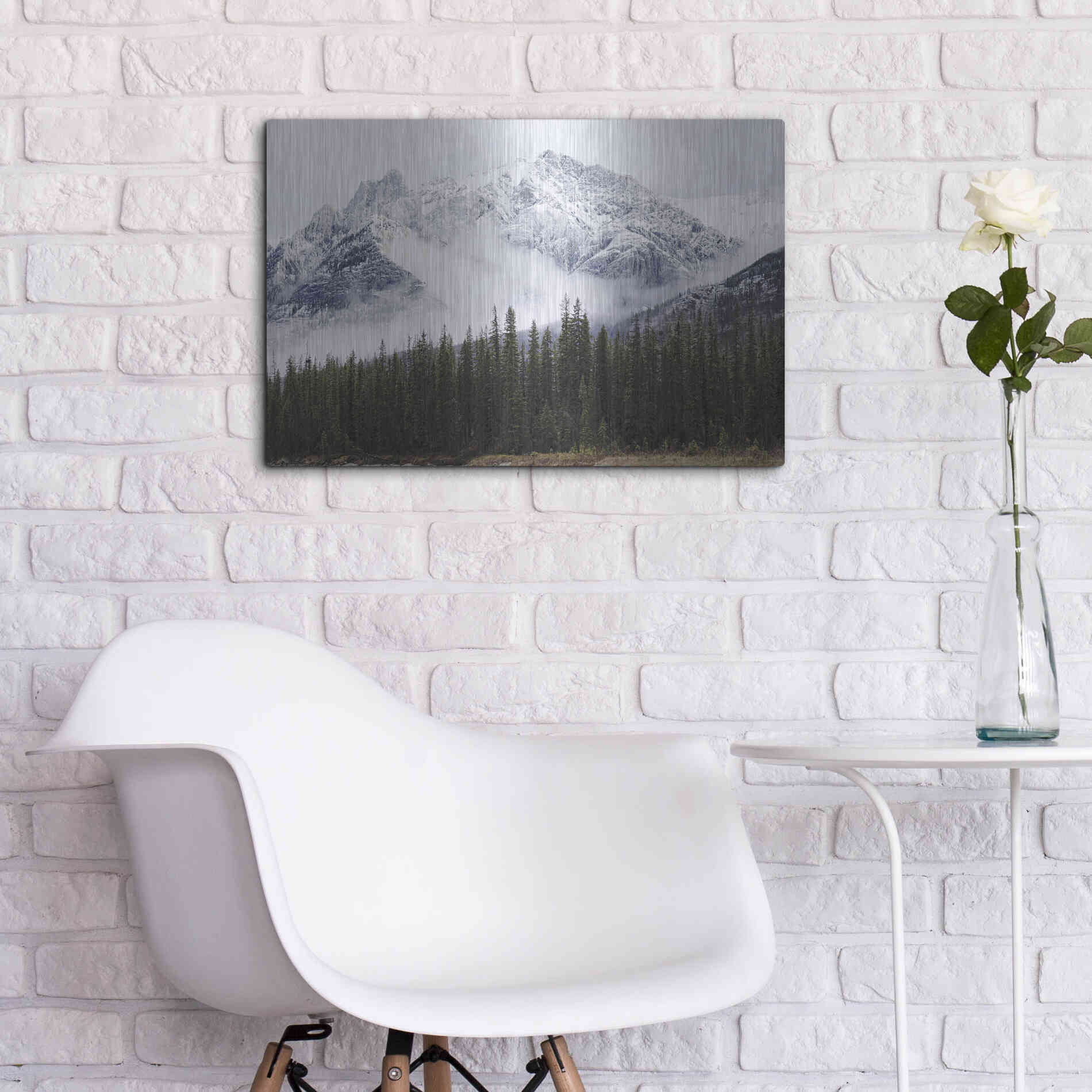 Luxe Metal Art 'Adventure Mountain' by Jennifer Henriksen, Metal Wall Art,24x16