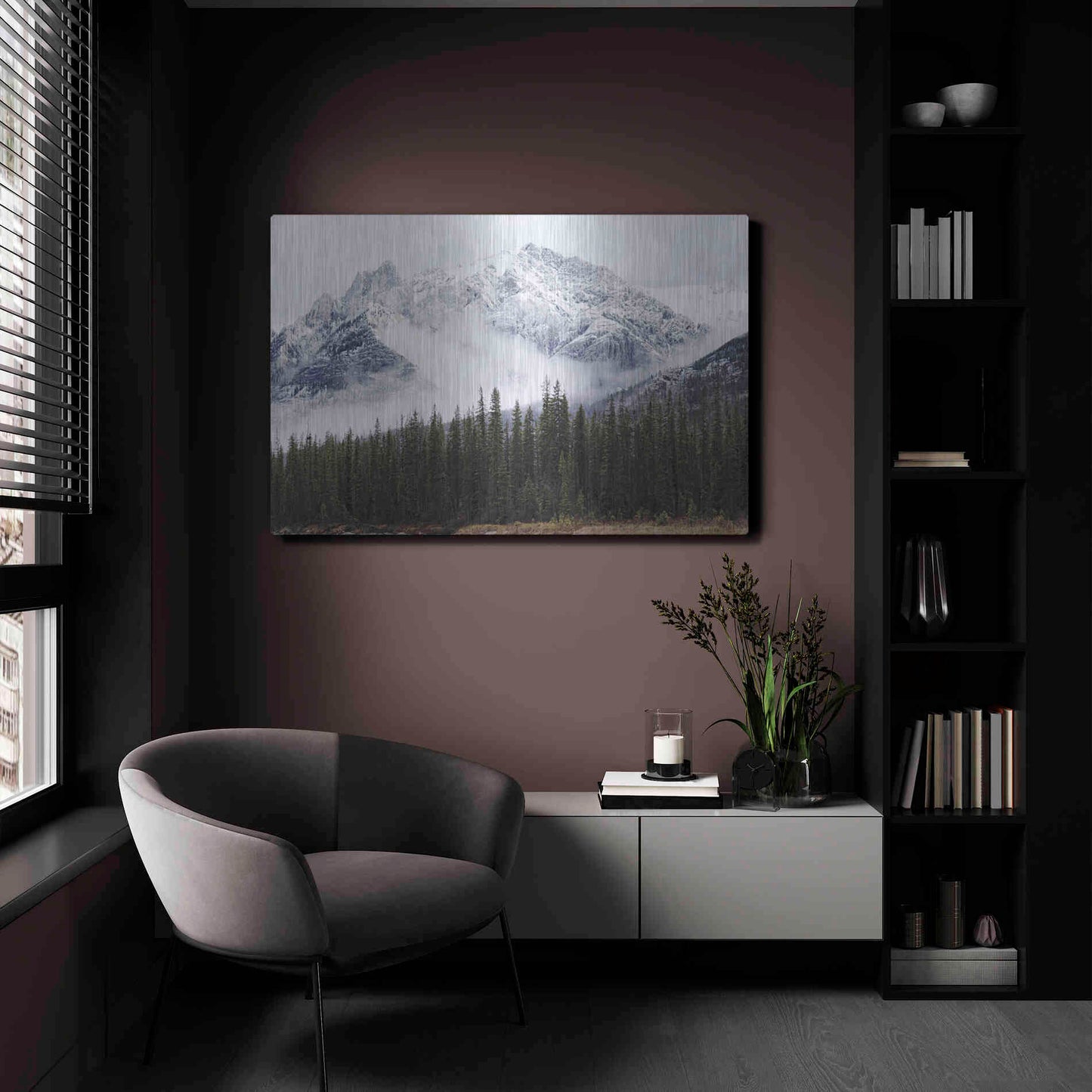 Luxe Metal Art 'Adventure Mountain' by Jennifer Henriksen, Metal Wall Art,24x16