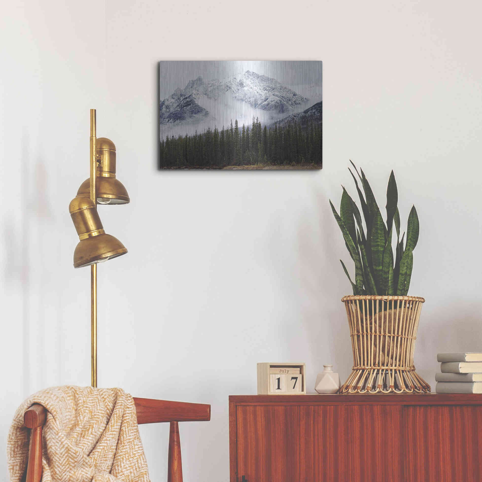 Luxe Metal Art 'Adventure Mountain' by Jennifer Henriksen, Metal Wall Art,24x16