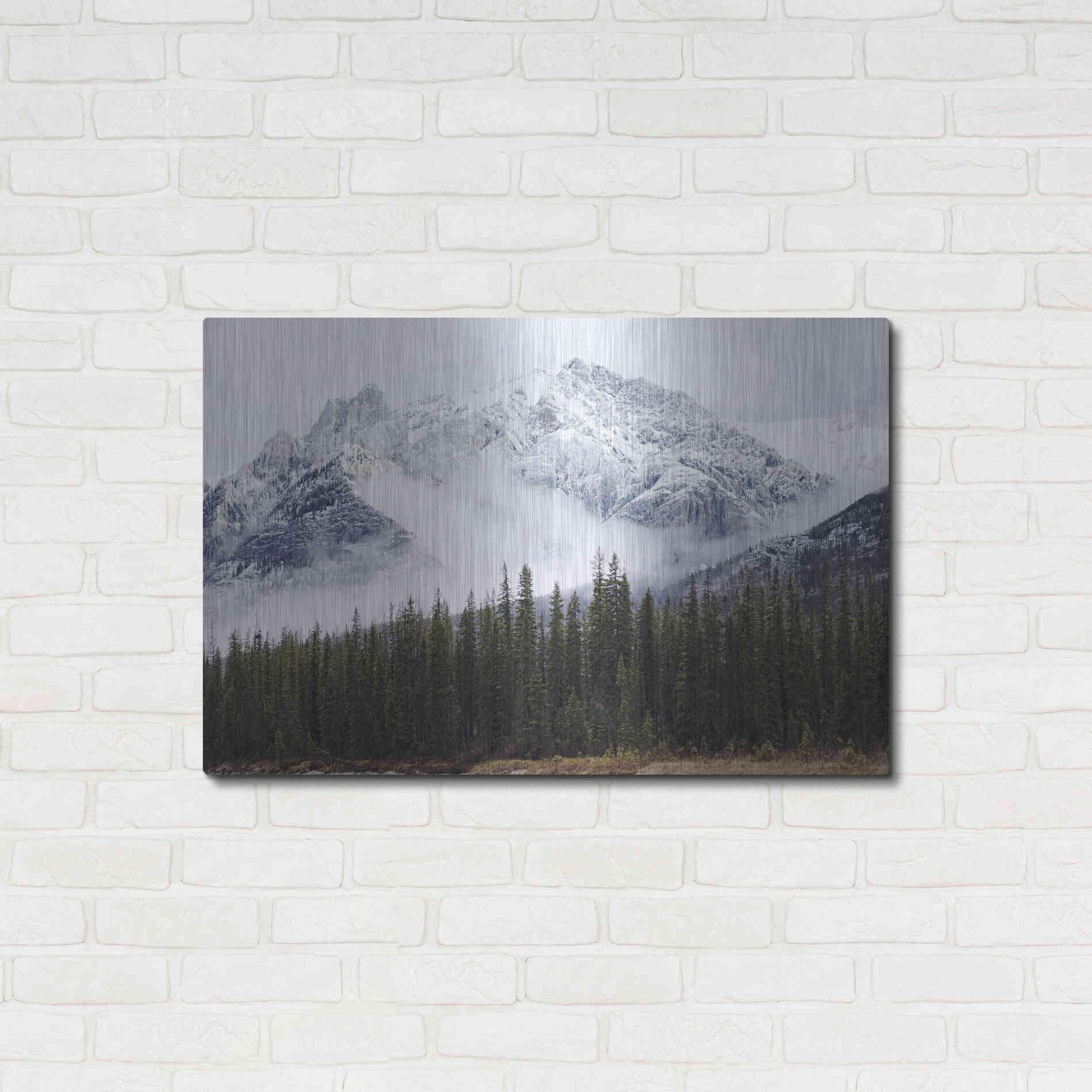 Luxe Metal Art 'Adventure Mountain' by Jennifer Henriksen, Metal Wall Art,36x24
