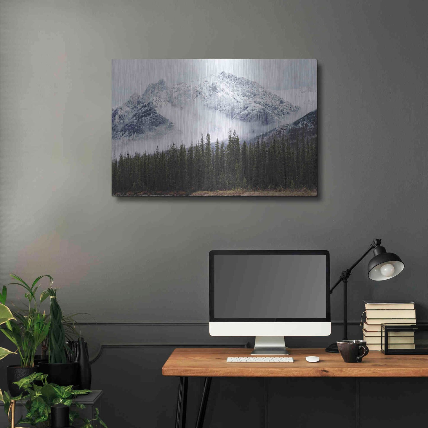 Luxe Metal Art 'Adventure Mountain' by Jennifer Henriksen, Metal Wall Art,36x24