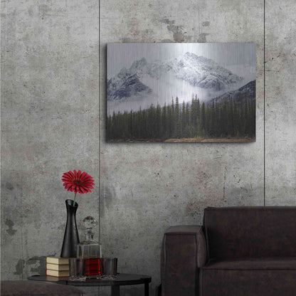 Luxe Metal Art 'Adventure Mountain' by Jennifer Henriksen, Metal Wall Art,36x24