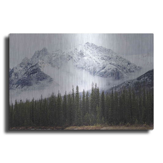 Luxe Metal Art 'Adventure Mountain' by Jennifer Henriksen, Metal Wall Art