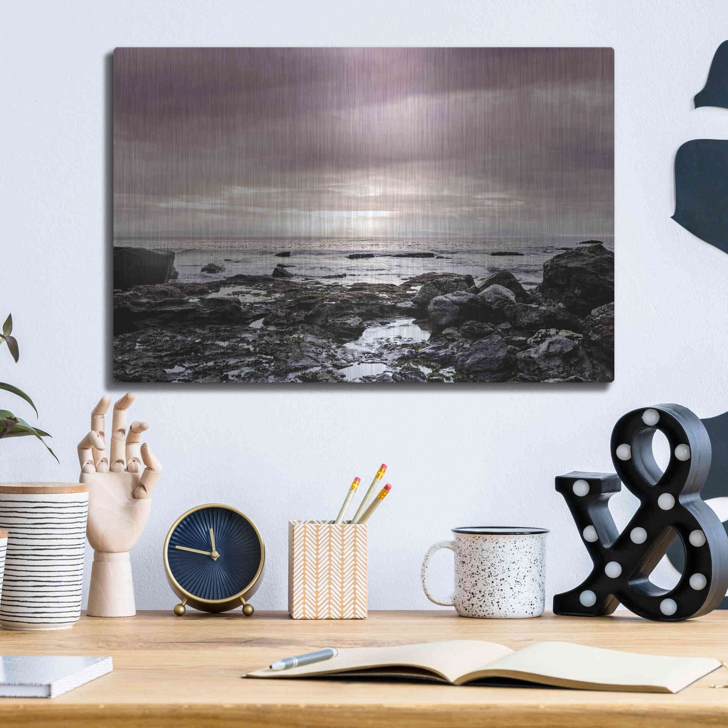 Luxe Metal Art 'Spiritual Shores' by Jennifer Henriksen, Metal Wall Art,16x12